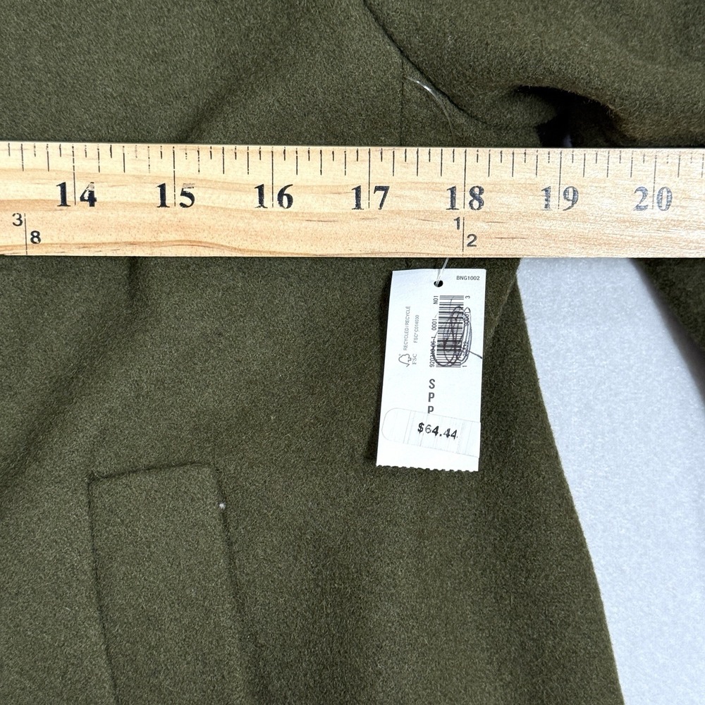 Old Navy Peacoat Women Small Petite Wool Blend Double Breasted Sherpa Collar NWT - Picture 13 of 15